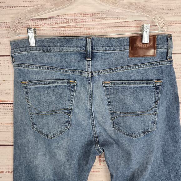 Hollister Epic Flex Men Straight Leg Jeans 34 Blue Casual Western Denim Gorpcore - Picture 6 of 14